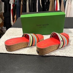 Kate Spade Vibrant Striped Platform Sandals